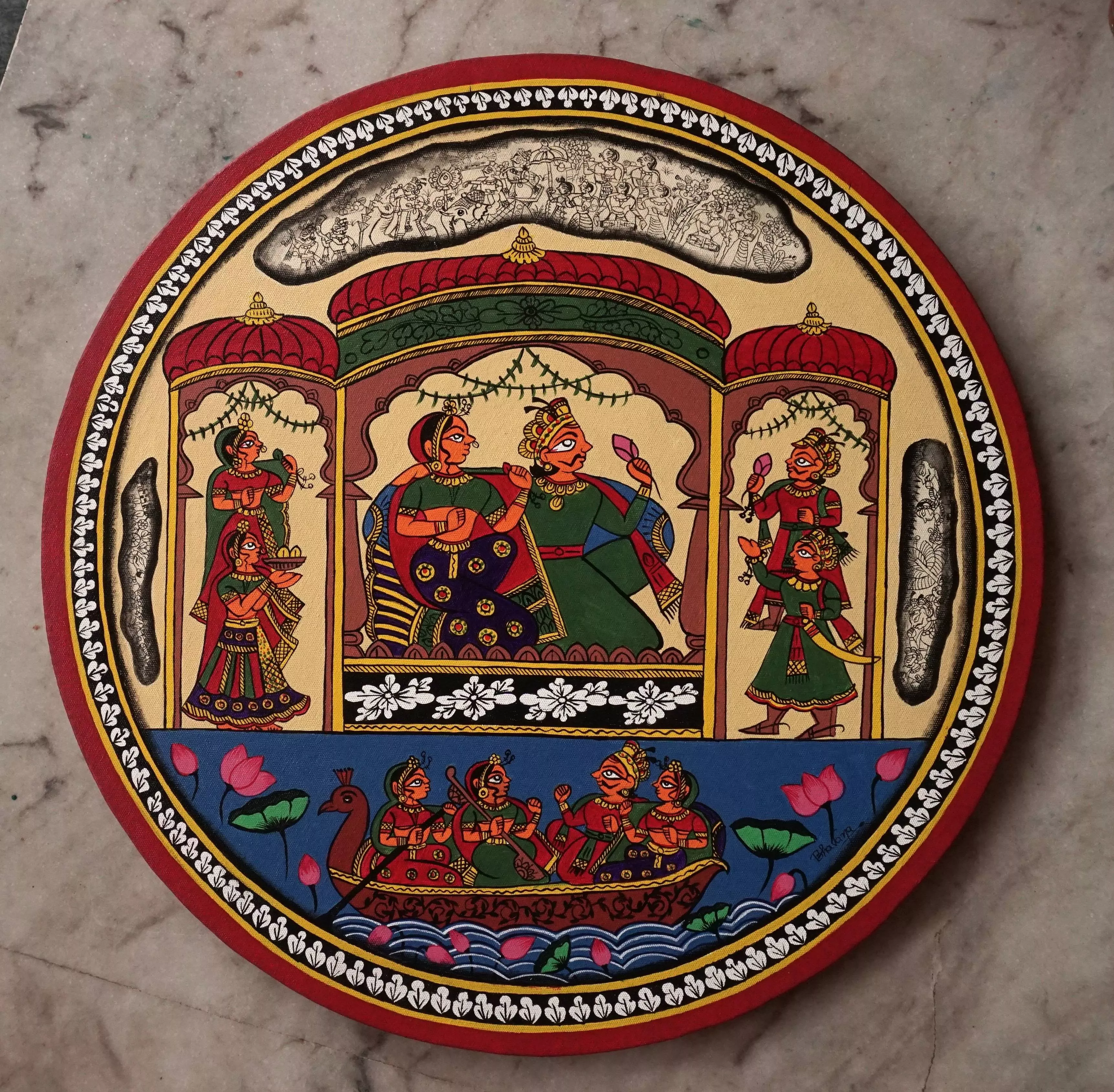 Royal Court-Phad Style Painting in Jaipur - Regal Elegance Accent -  - Buy Online at CHITRABHOOMI