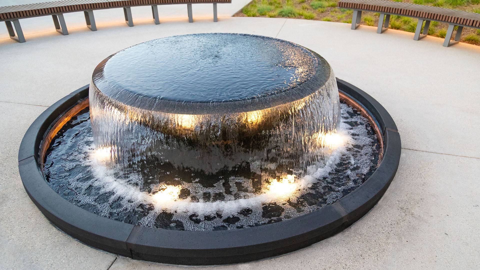  Courtyard Water Feature in New Delhi with Illuminated Water Flow VUEE DESIGN C O VD GROUND  FLOOR 1758  GALI 54 N ARYA SAMAJ ROAD PARKING NAIWALA ARYA SAMAJRD NEW DELHI CENTRALDELHILANDMARK Arya Samaj Road