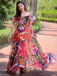  Floral Maxi Dress in Mansarovar: Stylish and Colorful TURPAI GROUND FLOOR C 117  MALL 21 BHAGWAN  DAS ROAD C SCHEME MANSAROVAR
