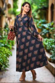 Maxi Dress in Mansarovar: Ethnic Printed Women's Dress -  - Buy Online at TURPAI