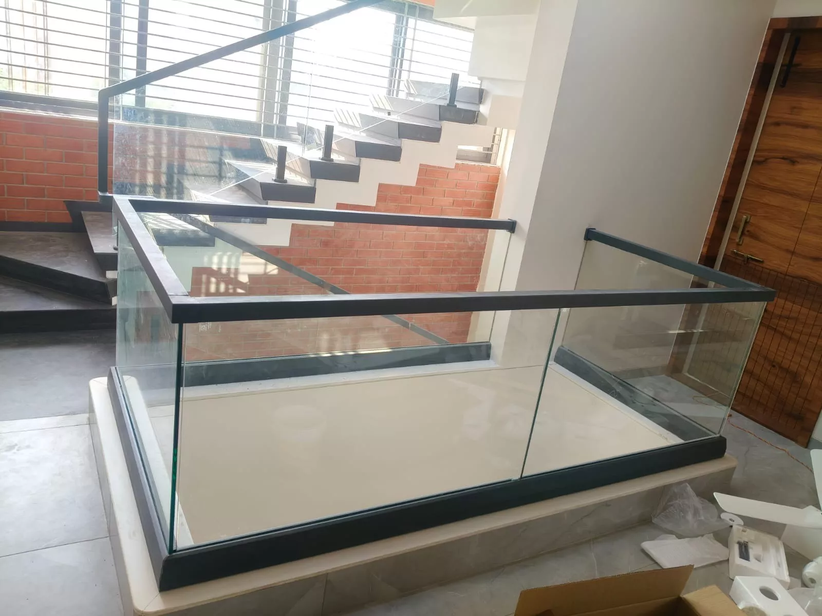  Glass Railing System in Satara: Modern Glass Railing System for Stylish Interiors SRJ UPVC WINDOOR S No 54 7 6 Girvi  Road Jadhavwadi  Phaltan Dist Satara