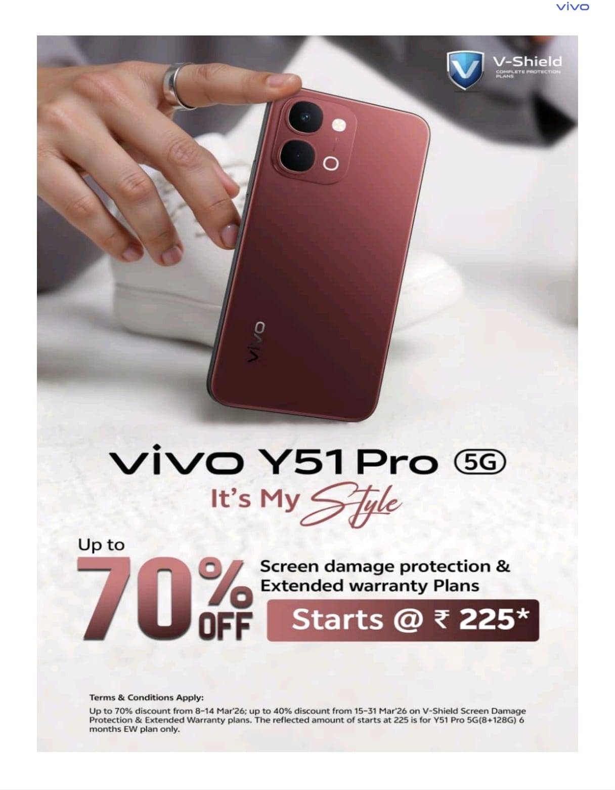  Vivo Y51 Pro 5G Smartphone in Sangrur: Advanced Protection Plans NARANG MOBILES MAIN BAZAR PATIALA GATE NEAR BOMBAY WALI GALI SANGRUR 