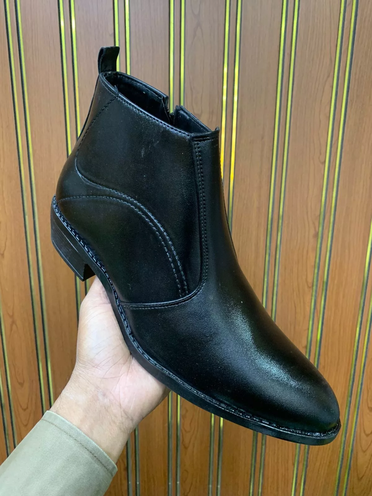 Men's Formal Leather Boots in Pune - Elegant Black Design -  - Buy Online at SHARAN TRADER