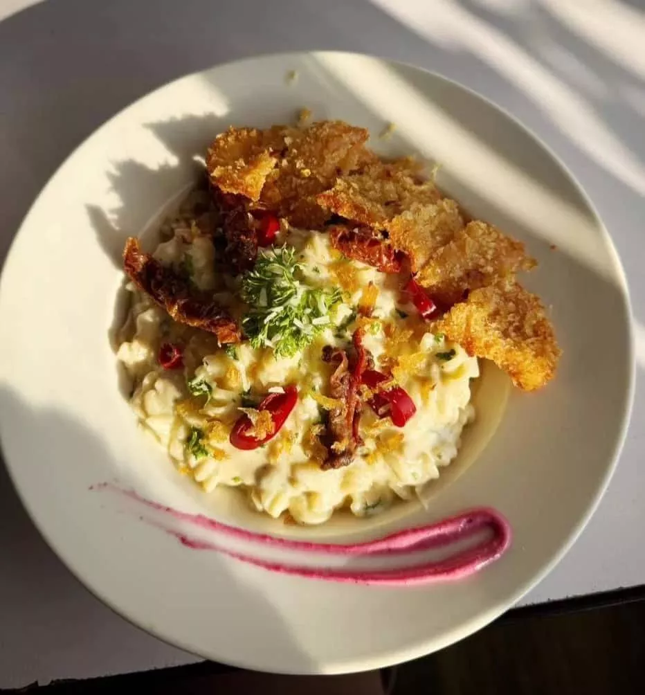Food/Cuisine: Creamy Macaroni with Crispy Chicken in Nagaon - Indulgent Comfort Food -  - Buy Online at AMORE SUNSET