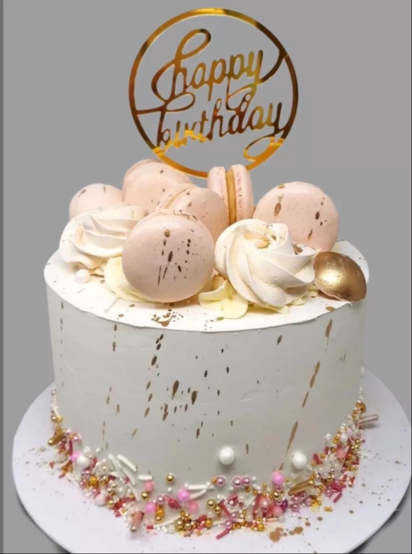 Birthday Cake with Macarons in Jalandhar - Elegant Celebration Delight -  - Buy Online at T S NAGRA TRADING COMPANY