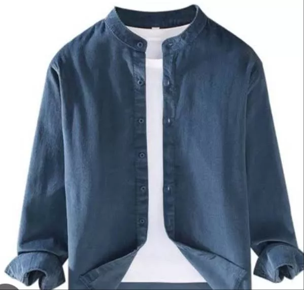 Men's Casual Mandarin Collar Shirt in Pink Rose Tailors - Stylish and Comfortable - Image 1