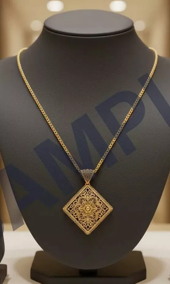 Jewelry/Elegant Gold Filigree Necklace in Chandigarh - Delicate Design -  - Buy Online at BANU MAL INDERLAL AND CO