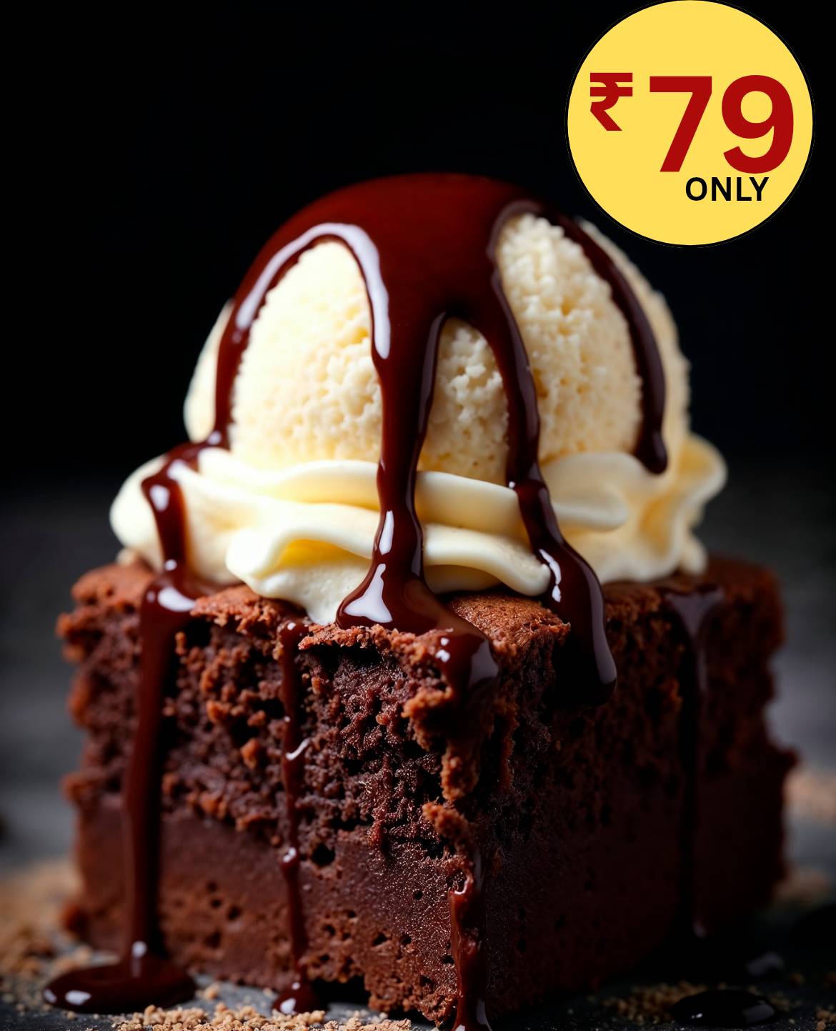  Chocolate  Brownie with Icecream FIVE STAR CHICKEN PRAGATHI NAGAR  KAKATHIYA HILLS  Nri Colony LANDMARK Opp Modern Mart