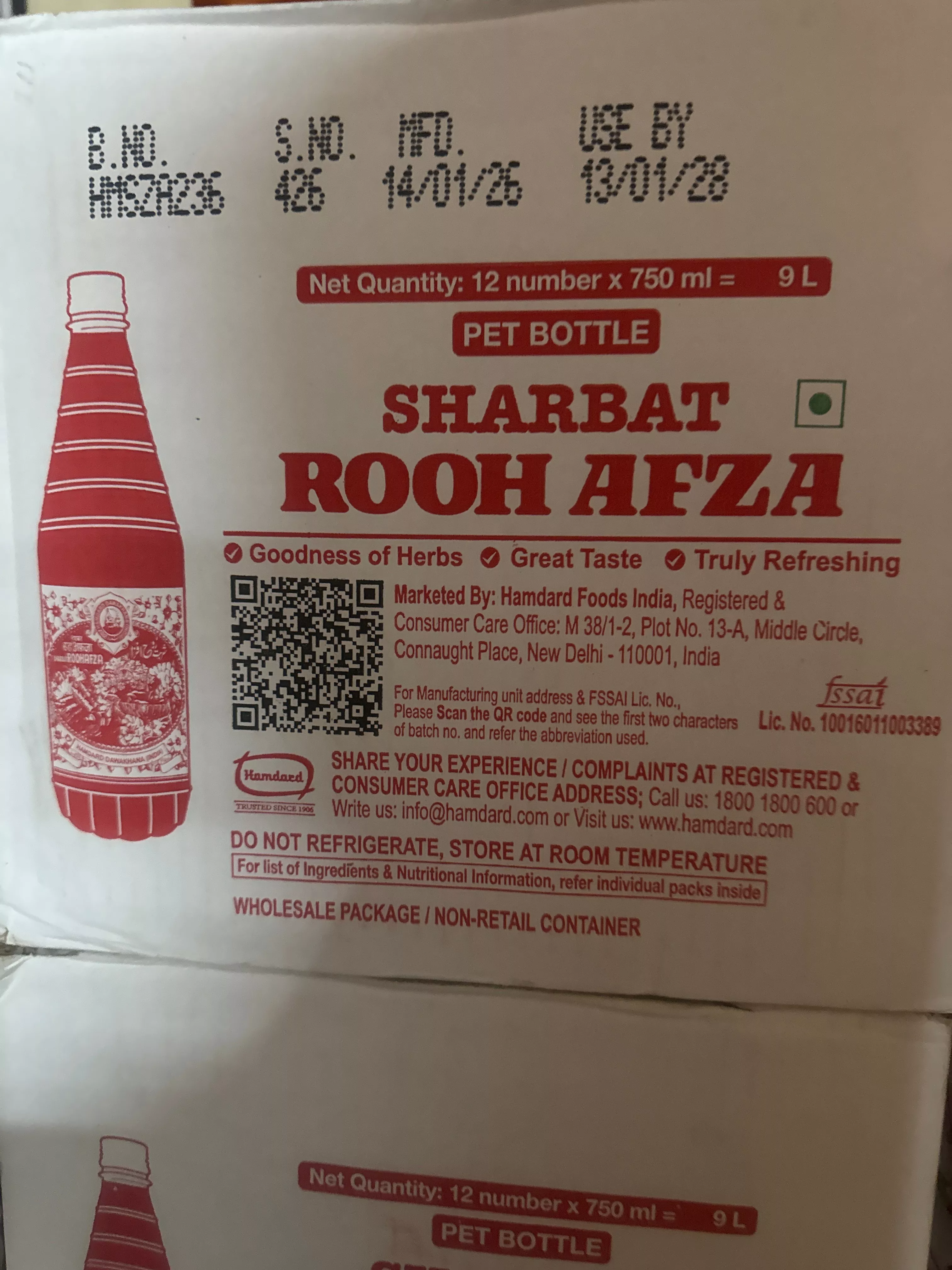 Rooh Afza Sharbat in Shaheed Bhagat Singh Nagar for Cooling Refreshment -  - Buy Online at NIKHIL TRADER