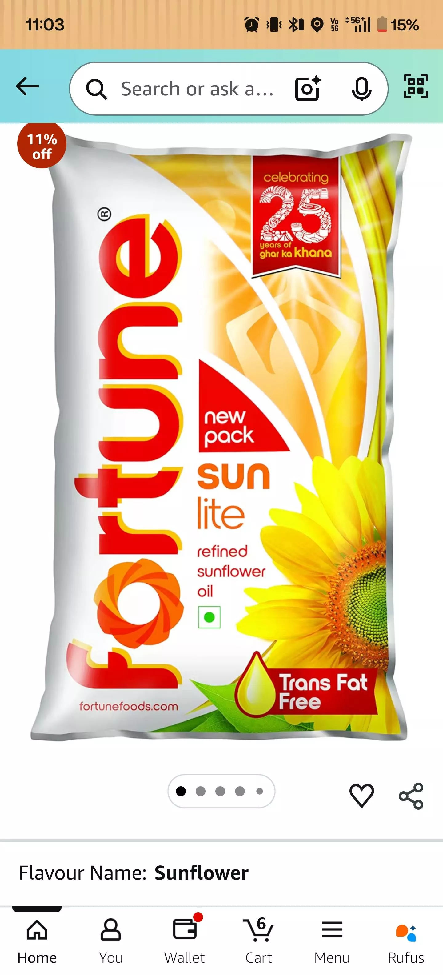 Fortune Sunflower Oil in Mota Kandagara - Light and Healthy Cooking Oil -  - Buy Online at DAYRO AND DELUXE