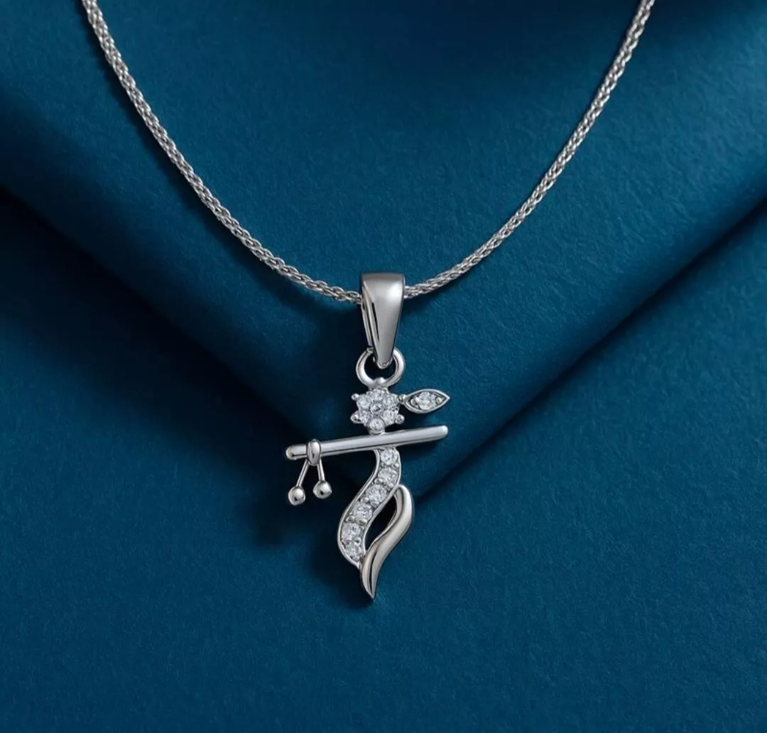 Silver Pendant in Jalandhar: Exquisite Krishna-Shaped Design -  - Buy Online at NASEEB JEWELLERS