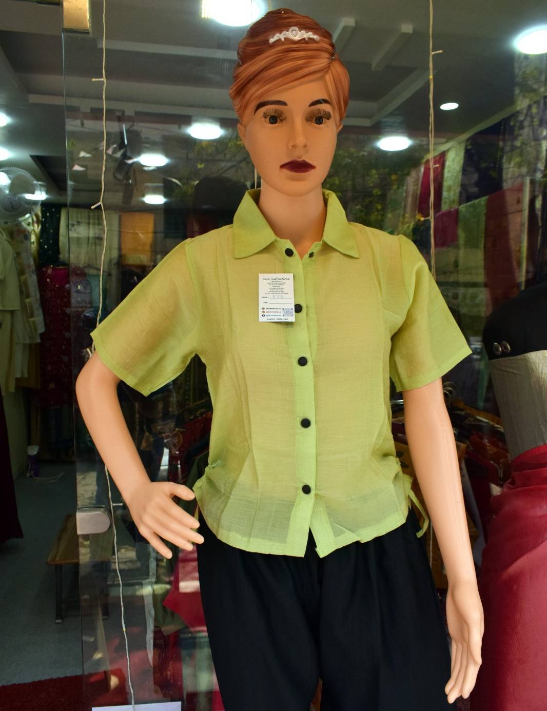 Cotton Casual Shirt in Jabalpur: Green Short Sleeve Shirt - Image 1