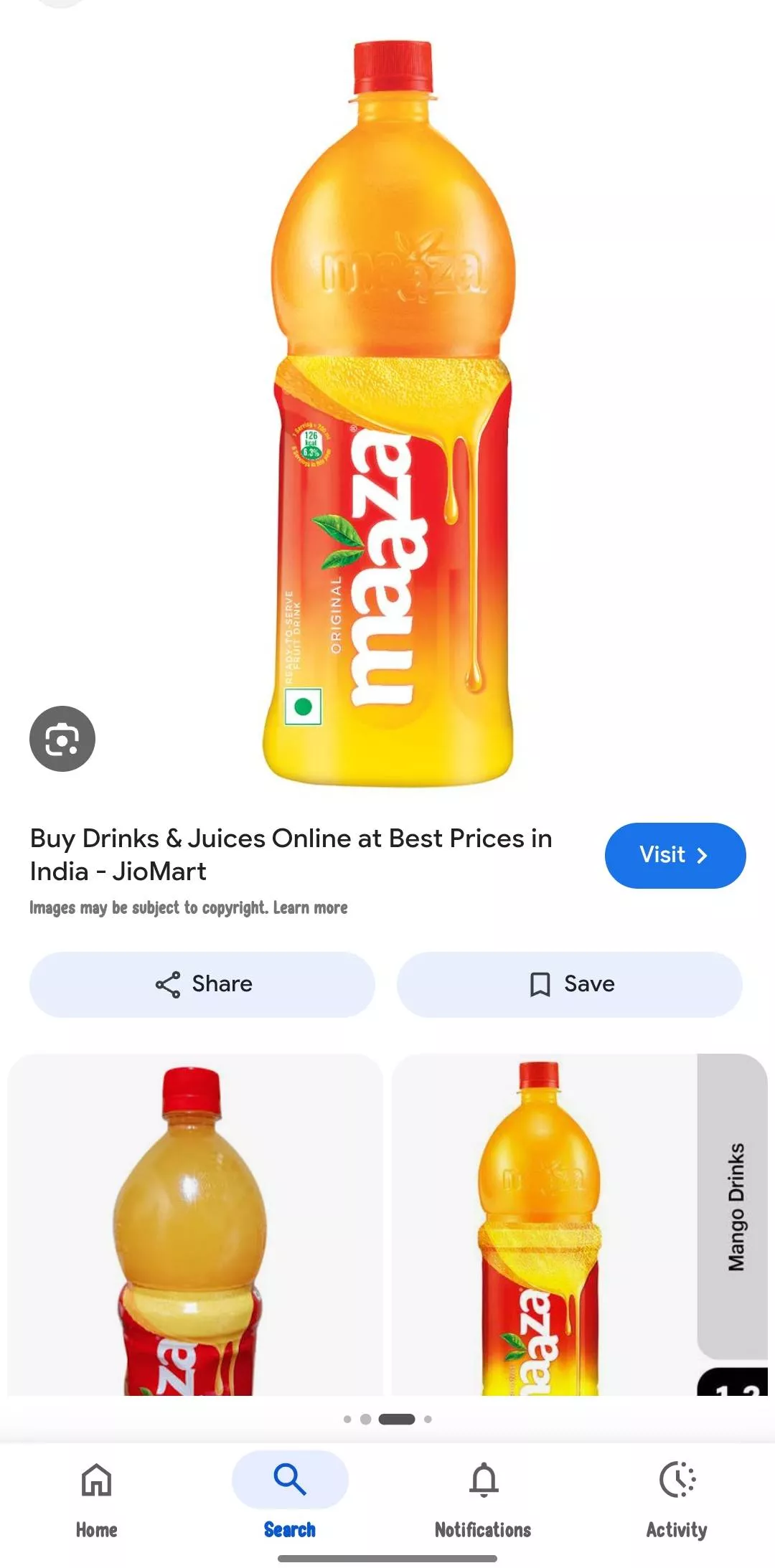 Maaza Mango Drink in Hoshiarpur: Enjoy Ripe Mango Taste -  - Buy Online at SACHDEVA GENERAL STORE