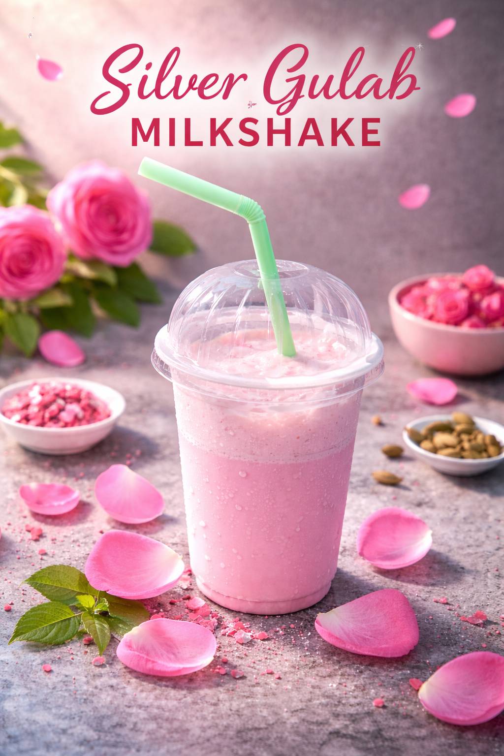 USHA KASI TAKE AWAY AND DELIVERY - Silver Gulab Milkshake - Refreshing Rose Flavour in SRIKAKULAM