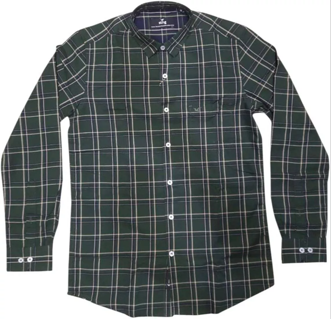 Men's Casual Shirt in Thandi Khui Batala Green Checked Stylish -  - Buy Online at ROYAL SONS TAILORING HOUSE