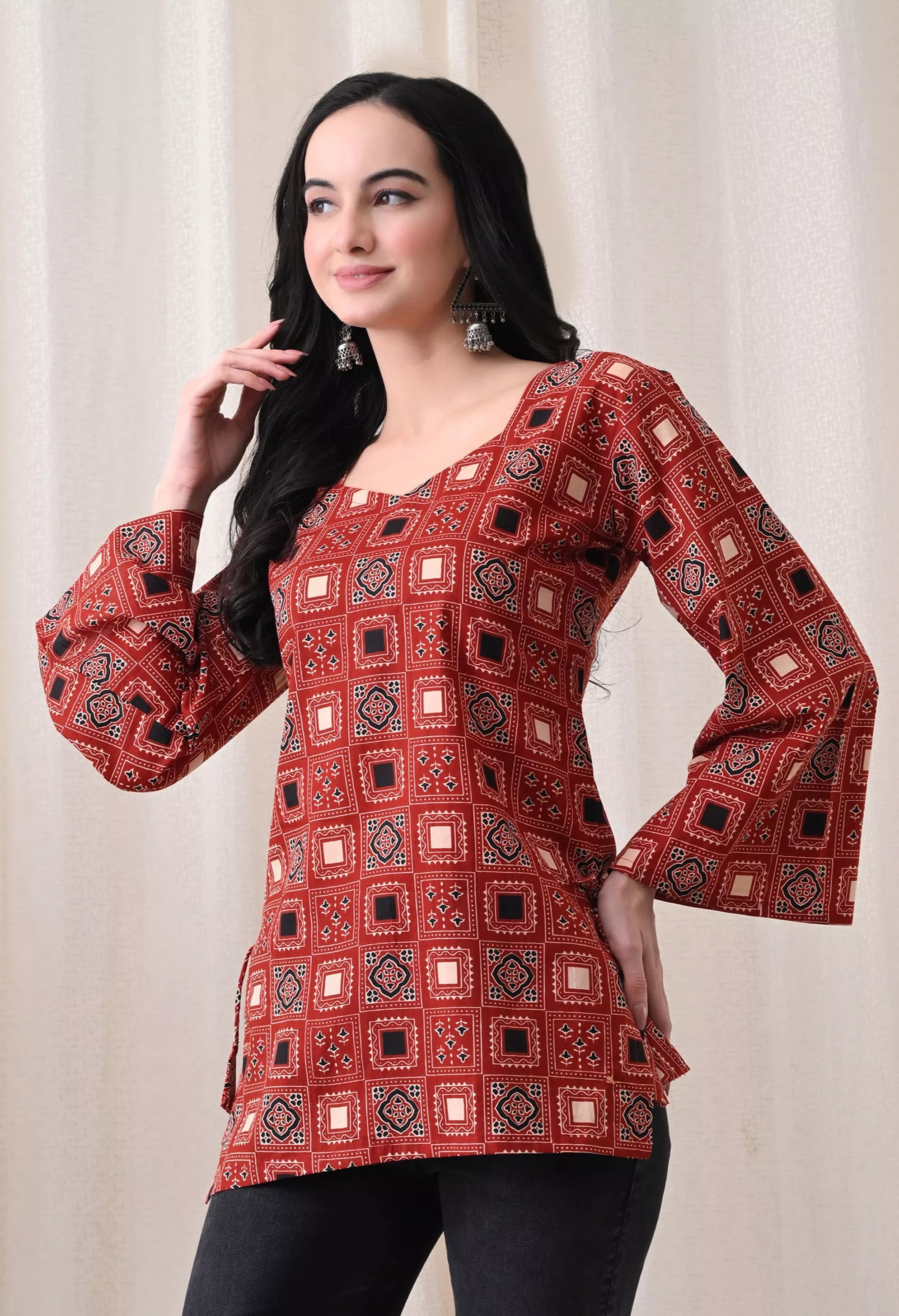 Ethnic Tunic Printed in Jaipur - Stylish Fusion Look - Image 4
