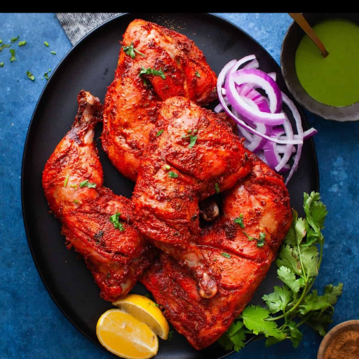Delicious Tandoori Chicken Full Plate served with sides in Dibrugarh