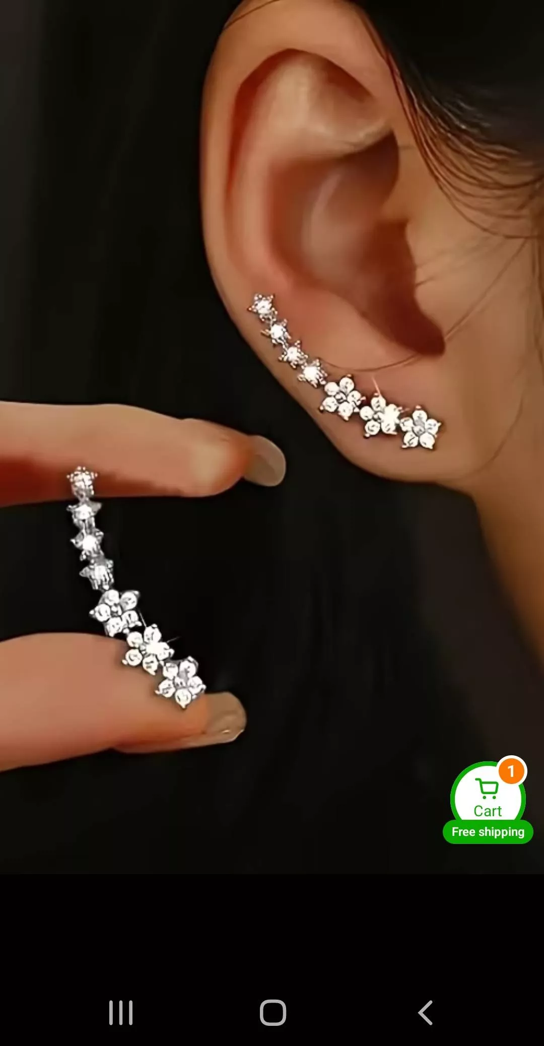 Elegant Floral Ear Cuffs in Malad West: Sparkling Stones