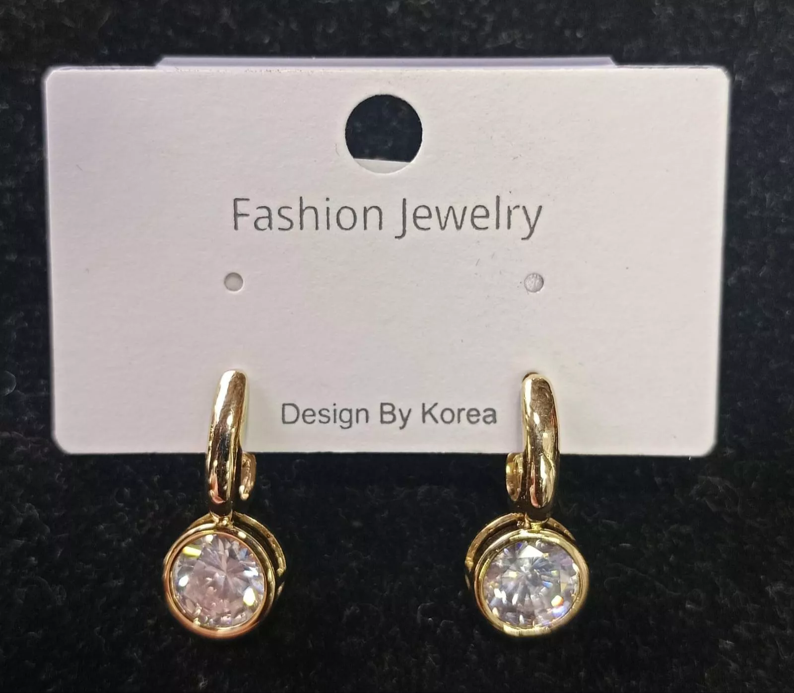 Korean Design Gold-Plated Drop Earrings in Malad West: Elegant Crystal Accents