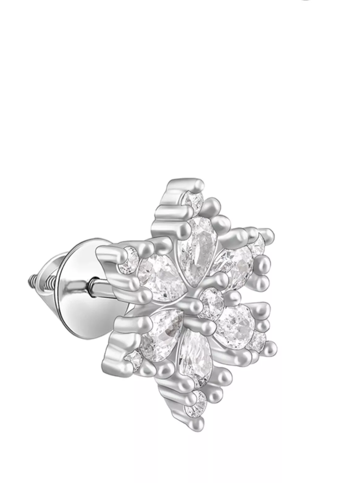 Jewelry/Crystal Snowflake Stud Earrings in Khattarwara - Sparkling Zircons -  - Buy Online at MEETA JEWELLERS