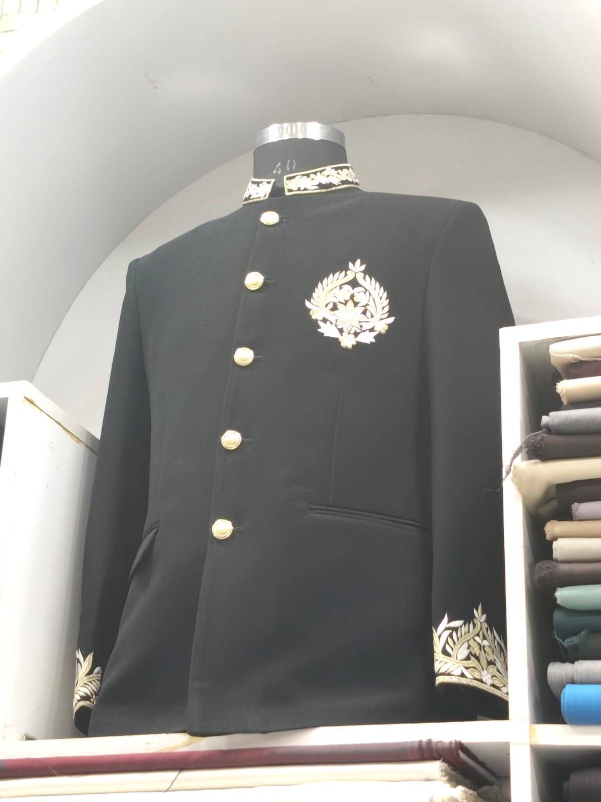 Men's Bandhgala Suit in Chandigarh - Elegant Black Suit for Formal Occasions -  - Buy Online at AJAY NARENDRA