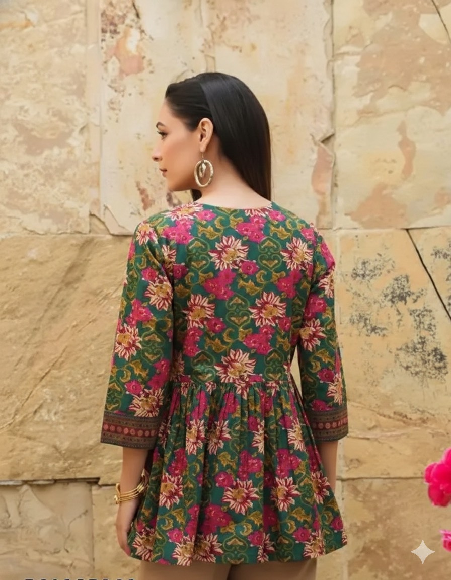 Floral Printed Peplum Kurti in Jaipur: Stylish and Elegant Design - Image 2