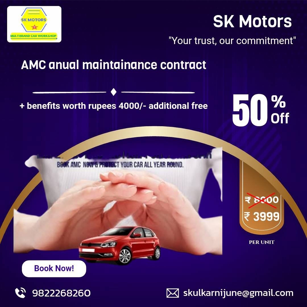 SK Motors AMC for year in Solapur: All-Inclusive Car Service - Image 1