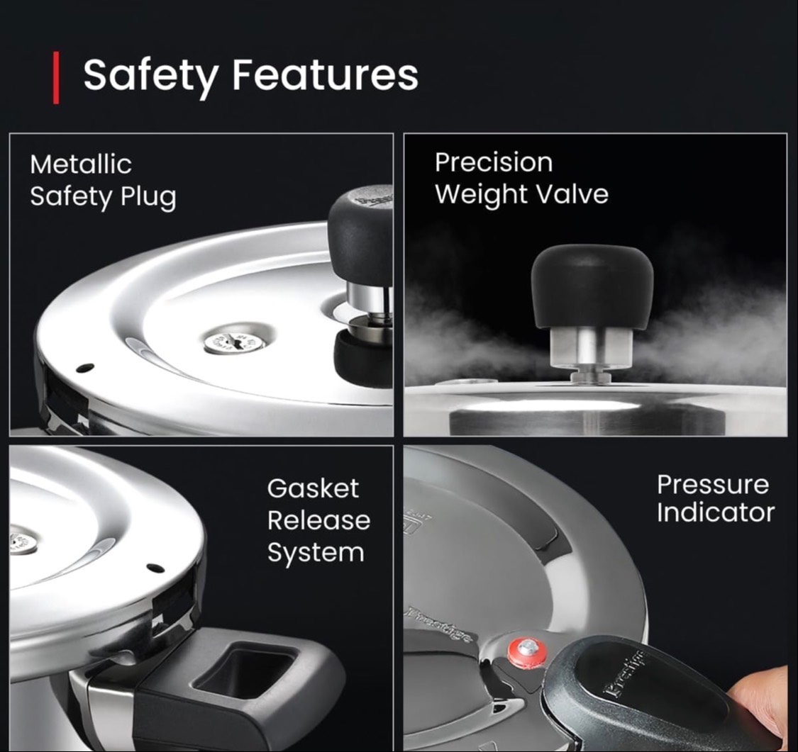 Prestige Tri-Ply Pressure Cooker in Hampankatta Svachh Lid - Image 2