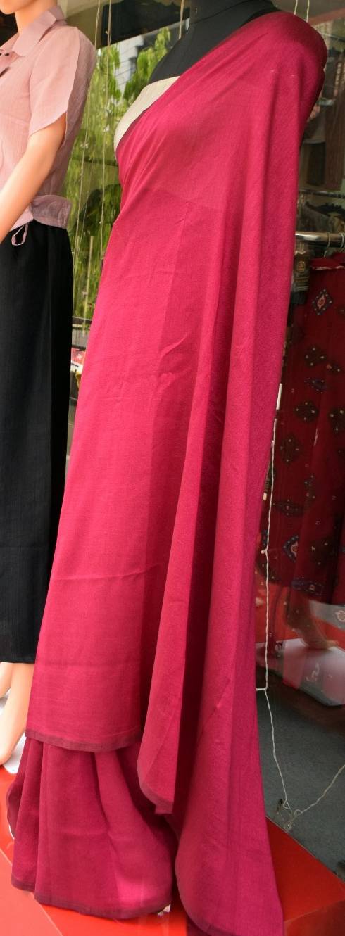 Vichitra Silk Saree in Jabalpur: Elegant Deep Wine Saree for a Timeless Look - Image 1