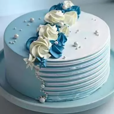 Elegant Blue & White Floral Cake in Islamabad - Stunning Decorations -  - Buy Online at AMAN PETHA HOUSE