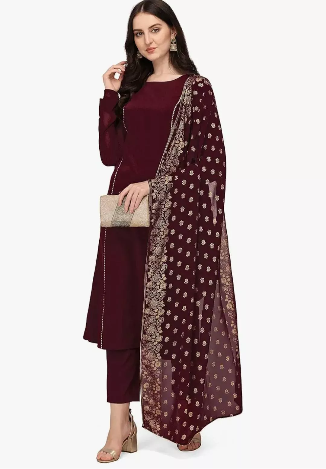 Sharma Cloth House Anarkali Suit in Nawanshahr: Elegant Embroidered Pink Design -  - Buy Online at PREETI SHARMA