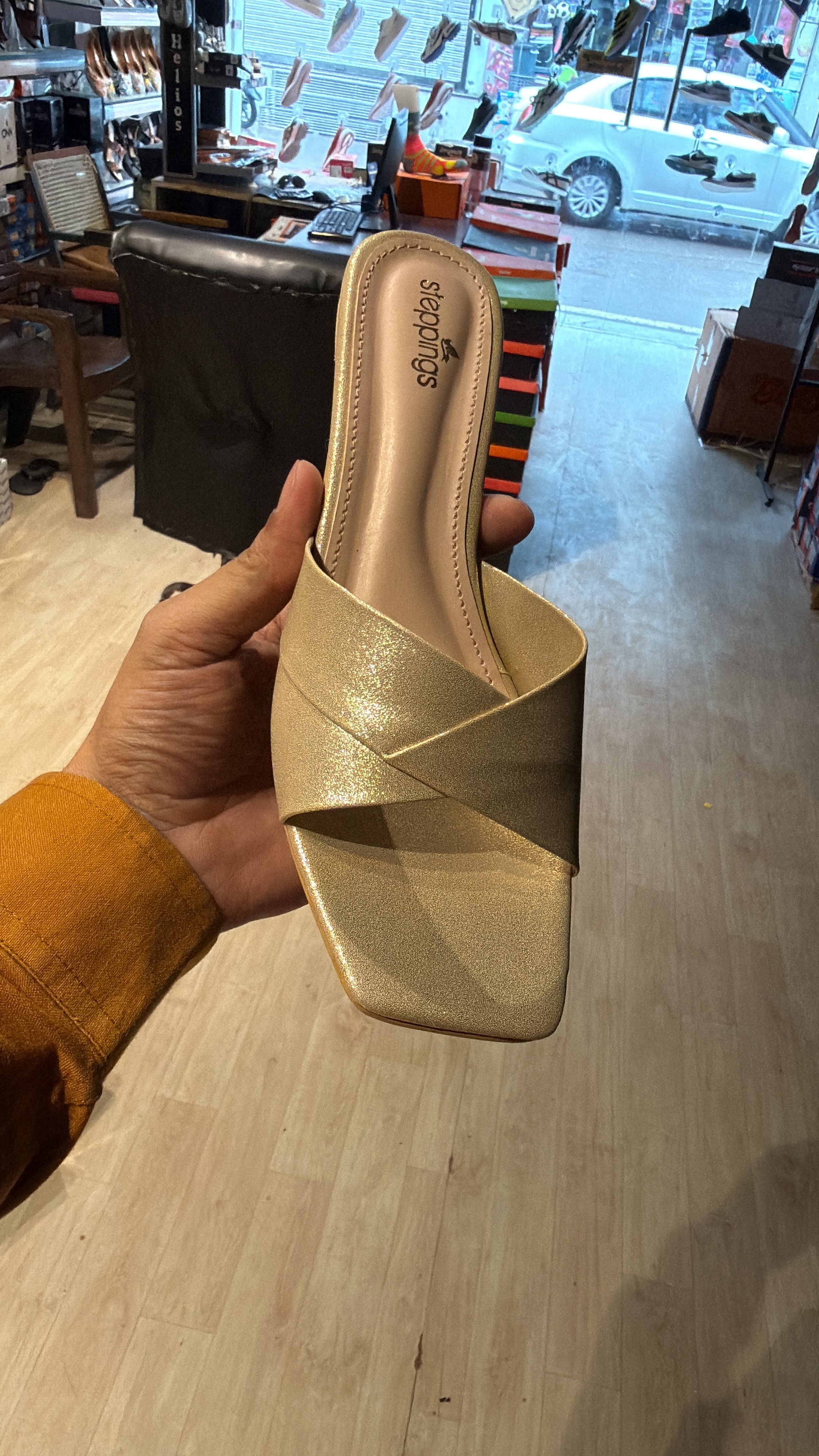 Sandals: Golden Crisscross Slip-On in Sangaria - Stylish & Comfortable -  - Buy Online at A K FOOTWEAR