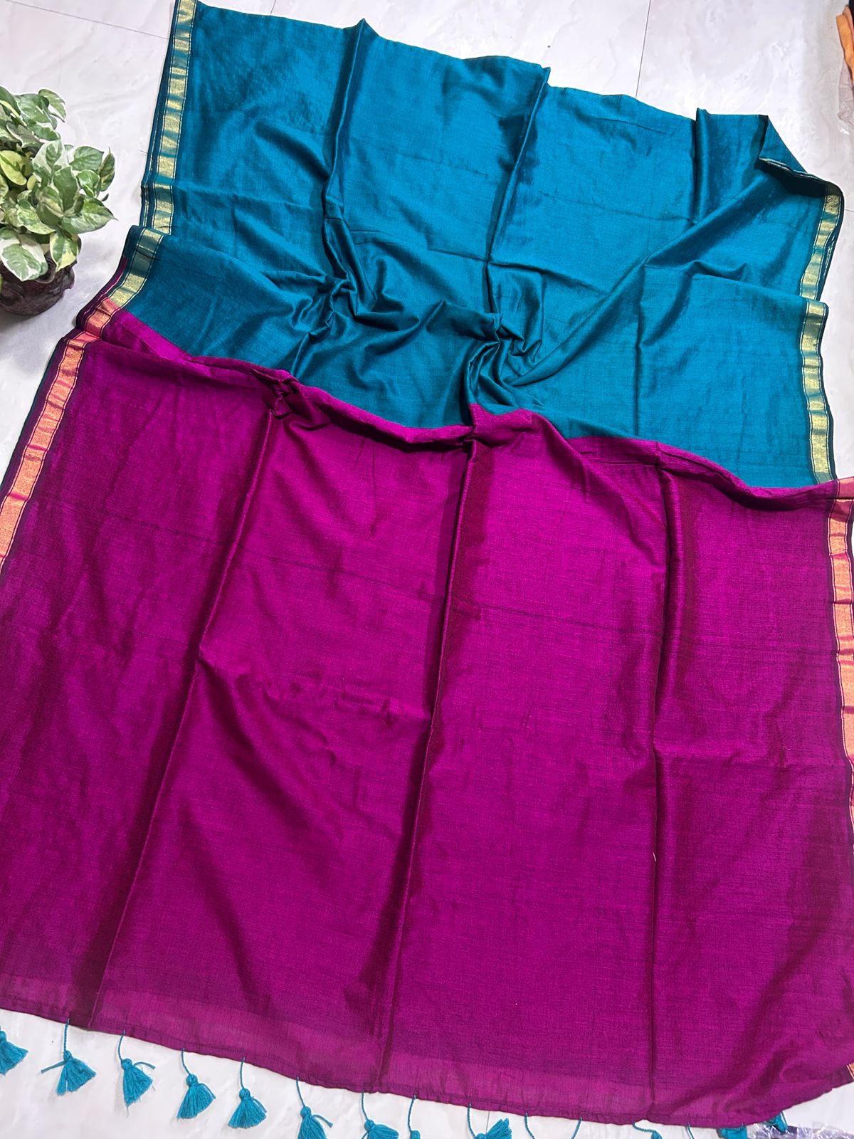 Acrylic Saree in New Delhi: Handwoven with Dual-Tone Design -  - Buy Online at ERA OF SIYA