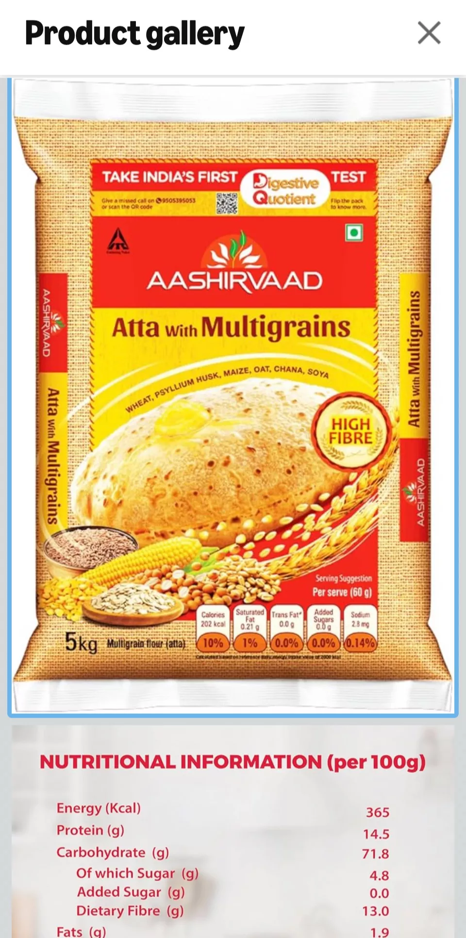 Aashirvaad Atta with Multigrains in Faridkot: Nutritious Blend for Health -  - Buy Online at Sachdeva Flour Mill