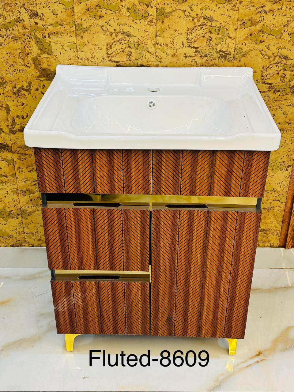 Bathroom Vanity Unit Fluted-8609 in 01 Line Pardhakka Ki Puliyasurya Nagar Road - Stylish and Functional Design -  - Buy Online at PAL SANITORY STORE