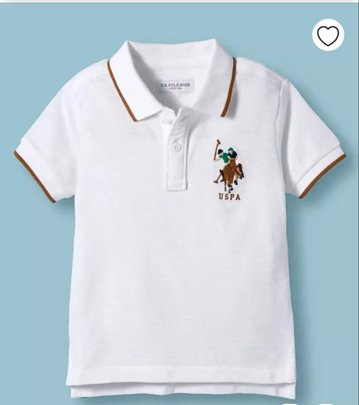 U.S. Polo Assn. Kid's White Polo Shirt in Jagadhri Gate Embroidered Logo -  - Buy Online at POOJA SCHOOL UNIFORM