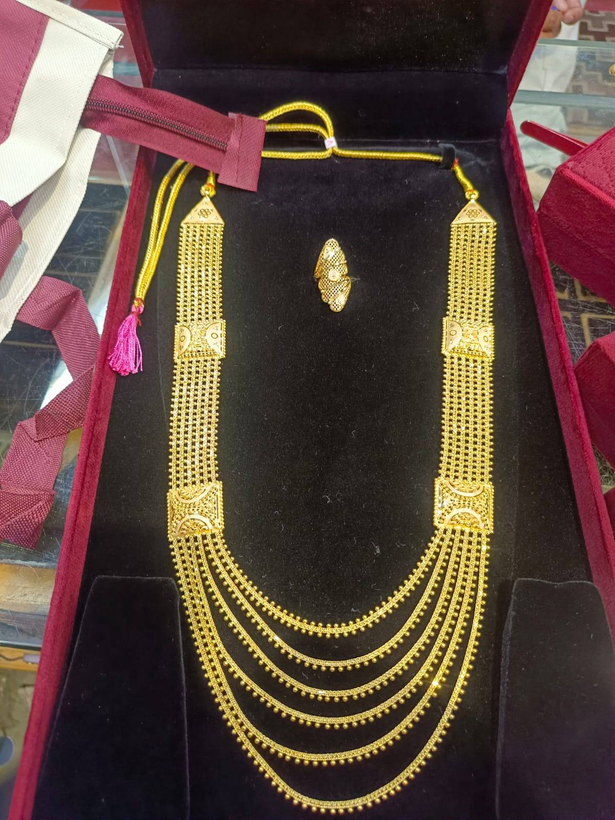 KRISHNA JEWELLERS Gold Plated Necklace Set - krishna jewellers traditional gold plated necklace set in sadulpur - elegant design - Buy Online at J K JEWELLERS