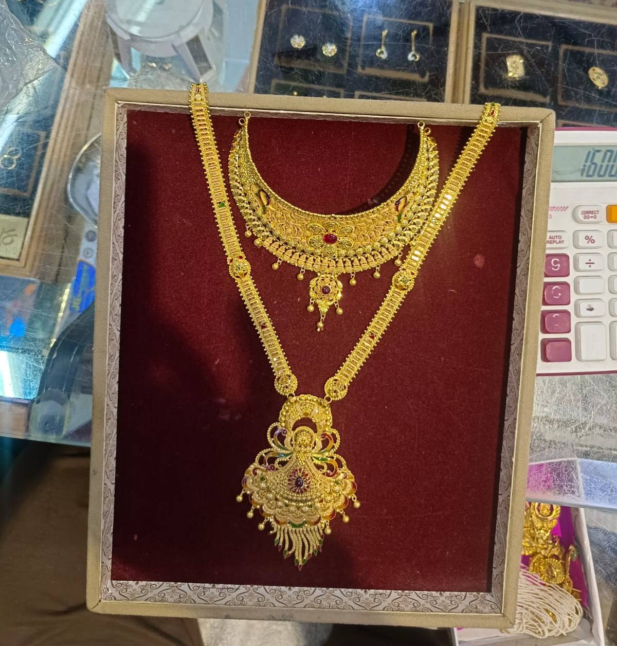 Traditional Gold Plated Necklace Set - krishna jewellers traditional gold plated necklace set in sadulpur - elegant design - Buy Online at J K JEWELLERS