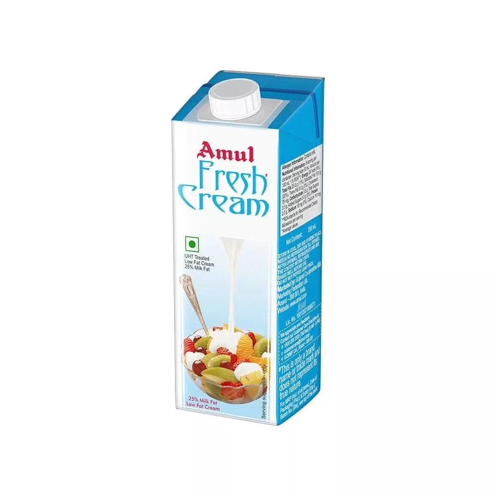 Amul Fresh Cream in Alibag: Culinary Essential with 25% Milk Fat -  - Buy Online at SHREE SEVA AGENCY
