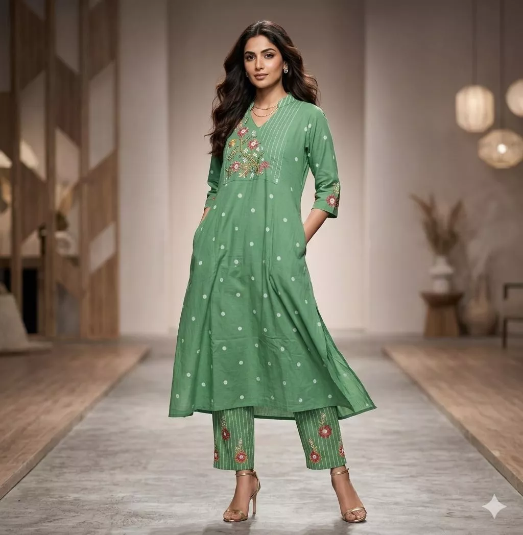  Handloom Jaamdaani weaved Embroidered Kurta Set : Elegant Green Women's Ethnic Wear ERA OF SIYA SHOP NO G 1 KRISHNA PLAZA II PLOT NO 3 SECTOR 12 DWARKA NEW DELHI SOUTH WEST DELHI DELHI LANDMARK SANDOZ