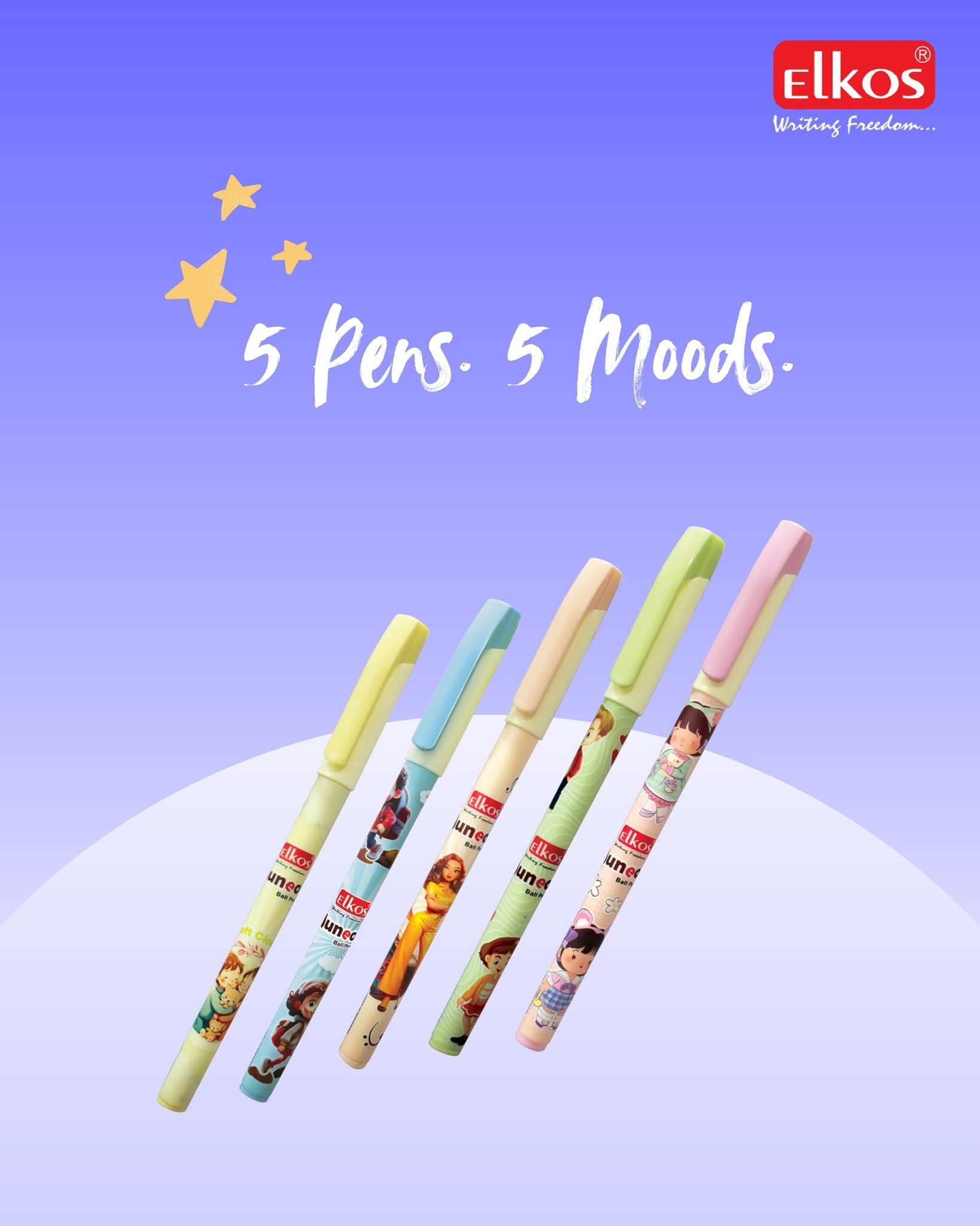 PRAMOD STATIONERS - Elkos Pens Pack in Chittorgarh - Vibrant Mood Pens in BEGUN