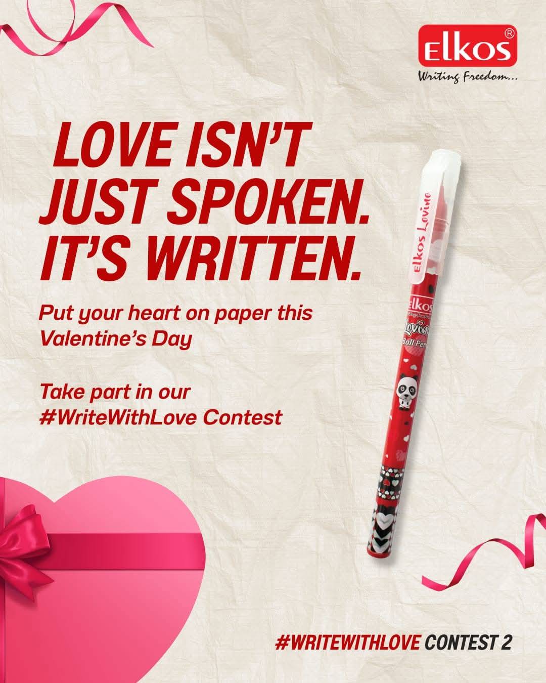 PRAMOD STATIONERS - Elkos Valentine Pen in Chittorgarh - Express Your Love with Style in BEGUN