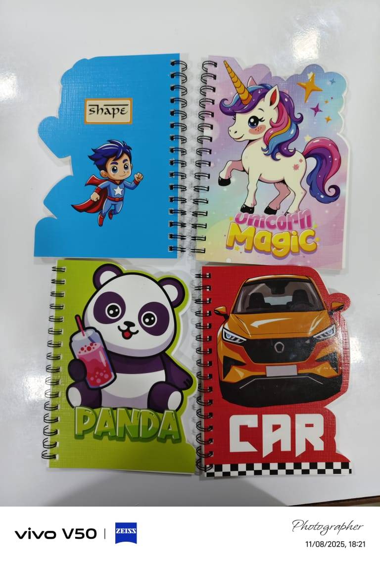 PRAMOD STATIONERS - Stationery Creative Spiral Notebooks in Chittorgarh Vibrant Set of 4 in BEGUN