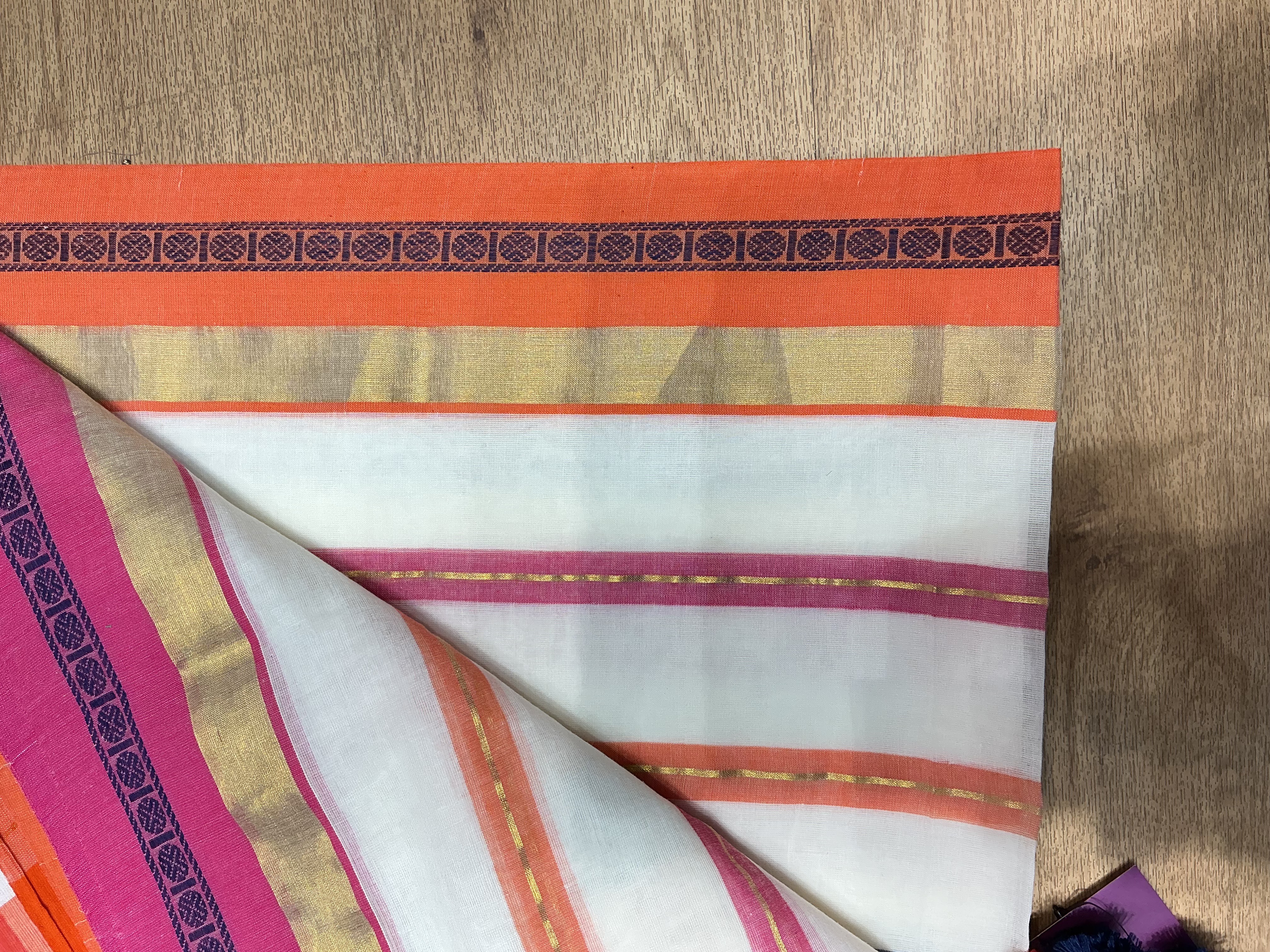 Cotton Dupatta in New Delhi: Multicolored Striped with Tassels - Image 1