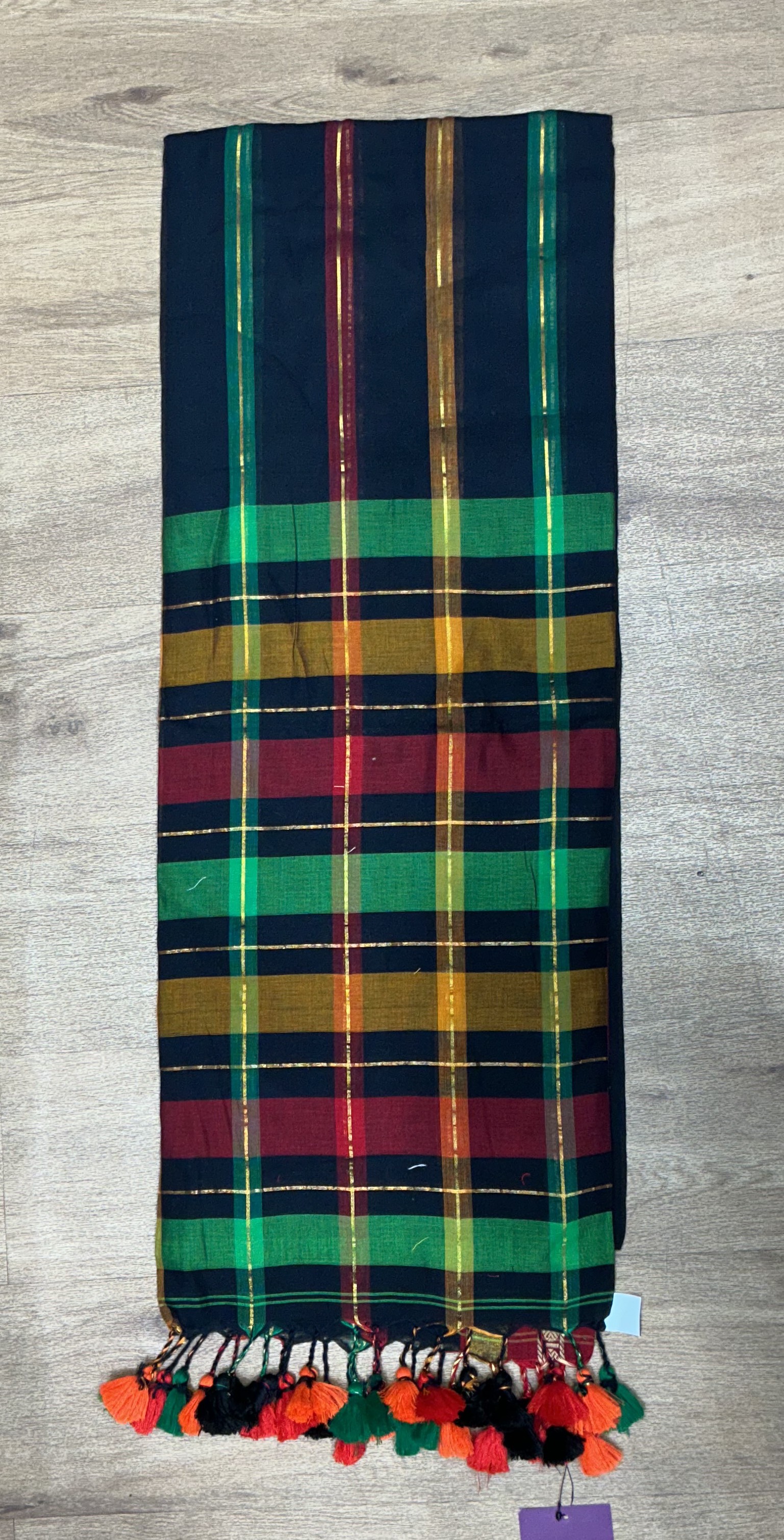 Multicolor Handwoven Cotton Saree - Image 2