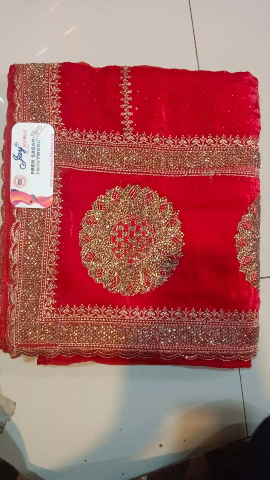  Anusha Matchings Sarees in Mawana: Red Embroidered Bridal Saree ANUSHA MATCHINGS C O ANUSHA  MATCHINGS LITTLE  STAR PUBLIC SCHOOL 2288 2289 KABLI GATE MAWANA ROAD MAWANALANDMARK Chatter Wala Naal