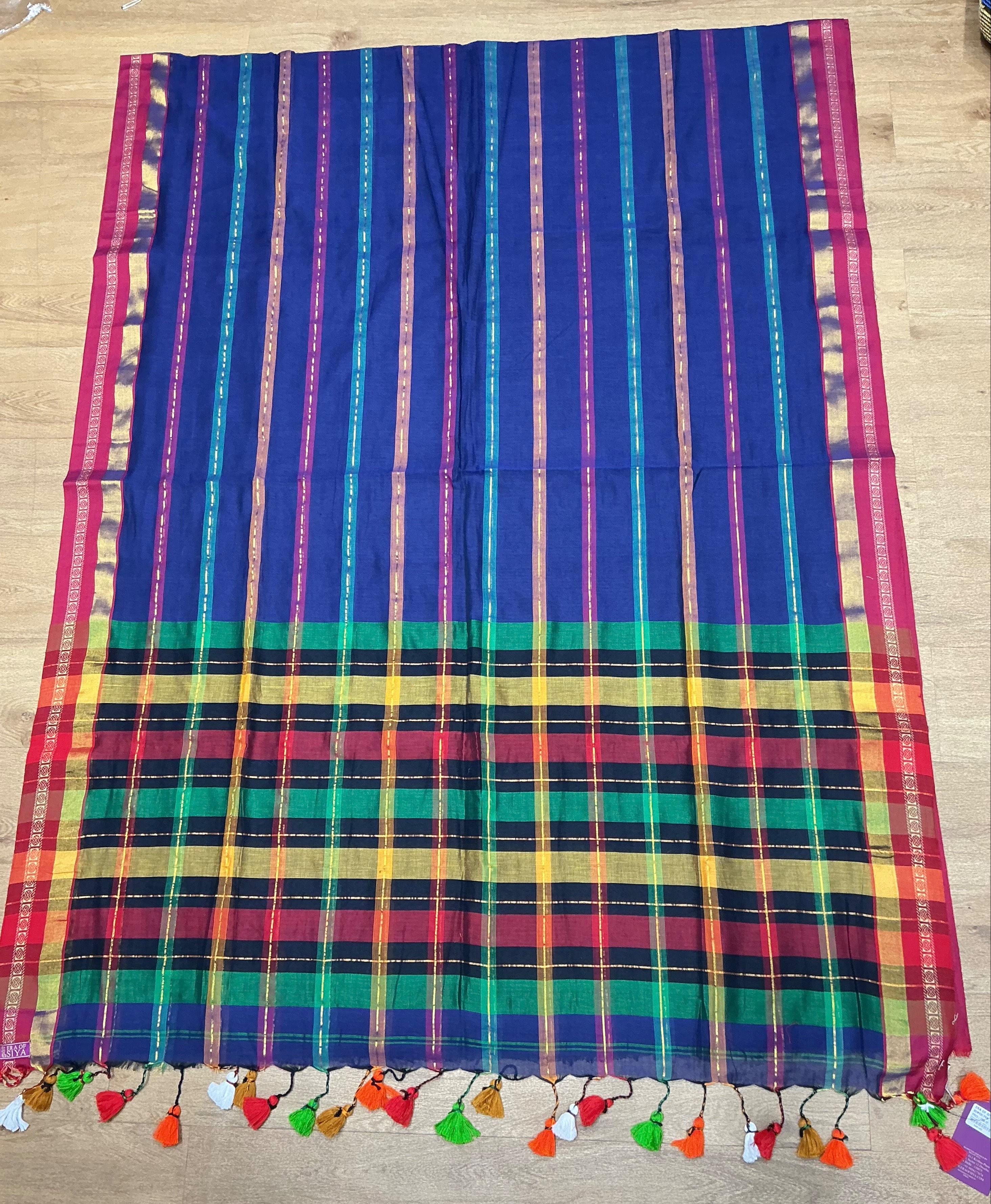  Cotton Saree Multicolor Striped in New Delhi: Vibrant Style Statement ERA OF SIYA SHOP NO G 1 KRISHNA PLAZA II PLOT NO 3 SECTOR 12 DWARKA NEW DELHI SOUTH WEST DELHI DELHI LANDMARK SANDOZ