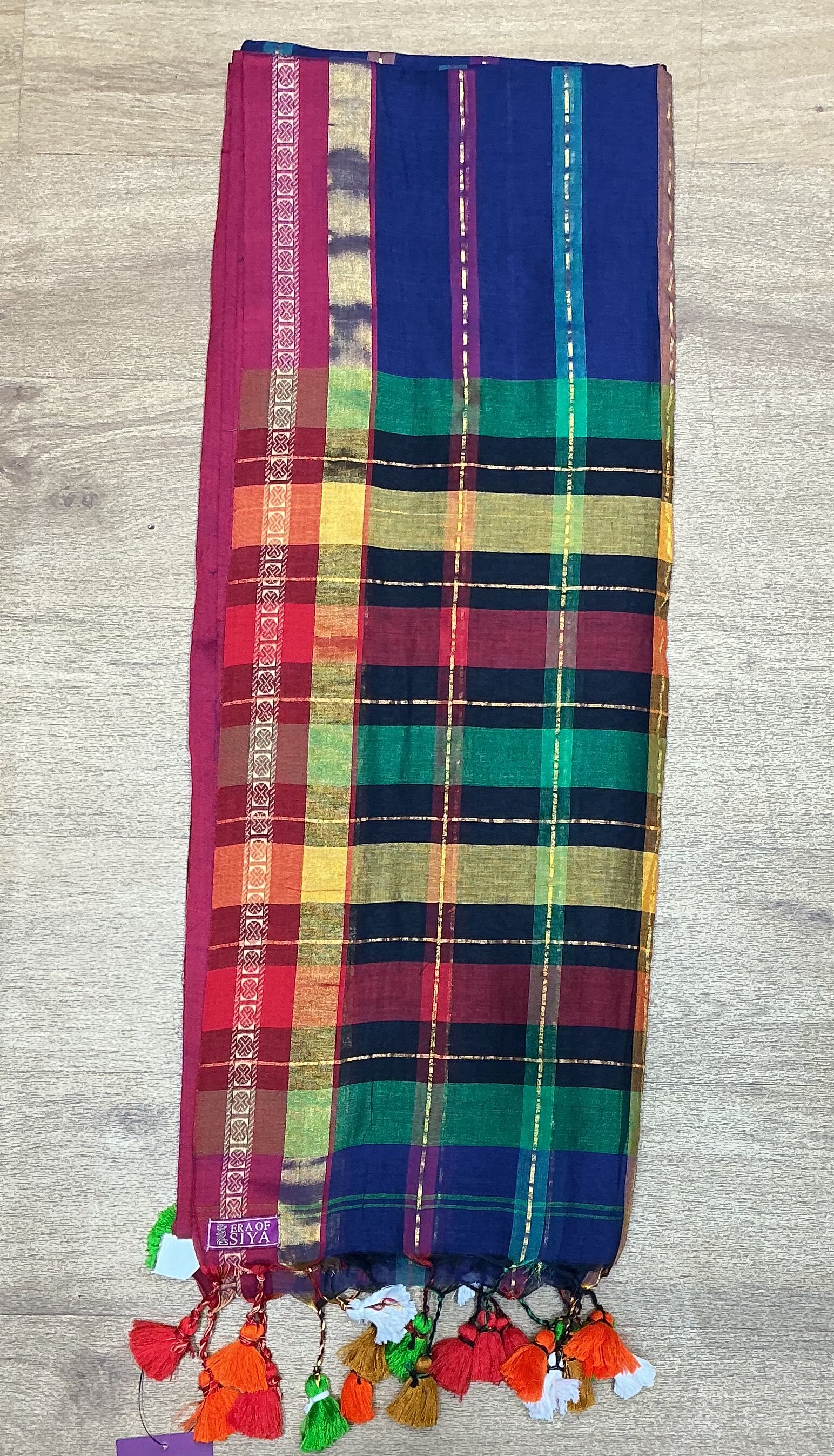 Cotton Saree Multicolor Striped in New Delhi: Vibrant Style Statement - Image 2