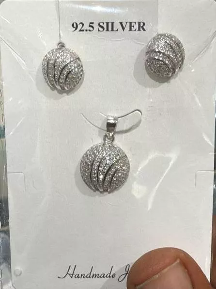  Silver Jewelry - Pendant and Earring Set in Rajkot - Elegant Design R K JEWELLERS GROUND FLOOR SHOP  NO 5 NAKSHATRA 7  RAIYA ROAD NEAR RAIYA CHOKDI CHANDAN PARK RAJKOT RAJKOT GUJARAT  NO 5 NAKSHATRA 7  RAIYA ROAD NEAR RAIYA CHOKDI CHANDAN PARK RAJKOT RAJKOT GUJARAT