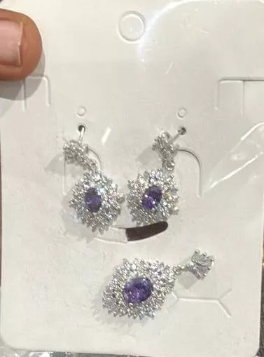  Crystal Jewelry Set in Rajkot: Elegant Purple Stones & Earrings R K JEWELLERS GROUND FLOOR SHOP  NO 5 NAKSHATRA 7  RAIYA ROAD NEAR RAIYA CHOKDI CHANDAN PARK RAJKOT RAJKOT GUJARAT  NO 5 NAKSHATRA 7  RAIYA ROAD NEAR RAIYA CHOKDI CHANDAN PARK RAJKOT RAJKOT GUJARAT